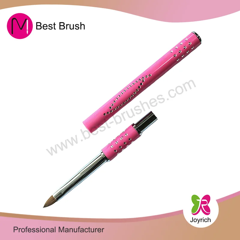 Шчотка для пазногцяў Pink Metal Kolinsky 3D